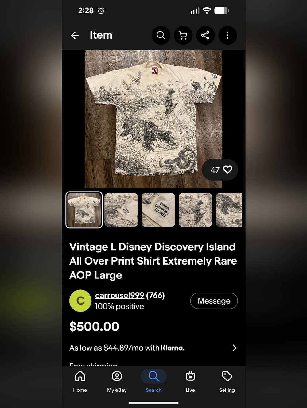 🔥RARE🔥 1993 Disney Discovery Island Everglades Wildlife All-Over Print (AOP) - Picture 12 of 13